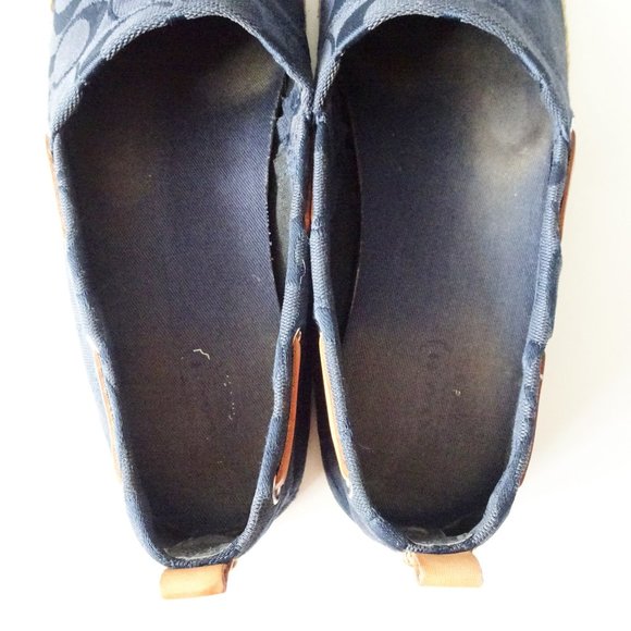 Coach Mellow Blue Canvas Espadrille Flats 9 - Picture 7 of 10